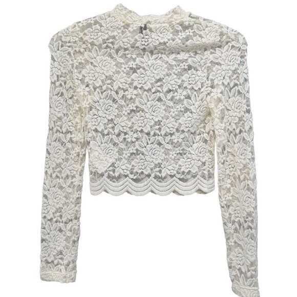 H&M Divided White Lace Crop Top & Tan Button Skirt Set XS/0 - Picture 3 of 12